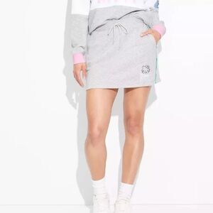 Hello Kitty Mini Graphic Skirt - Heather Gray - WOMENS SMALL - NEW with tags